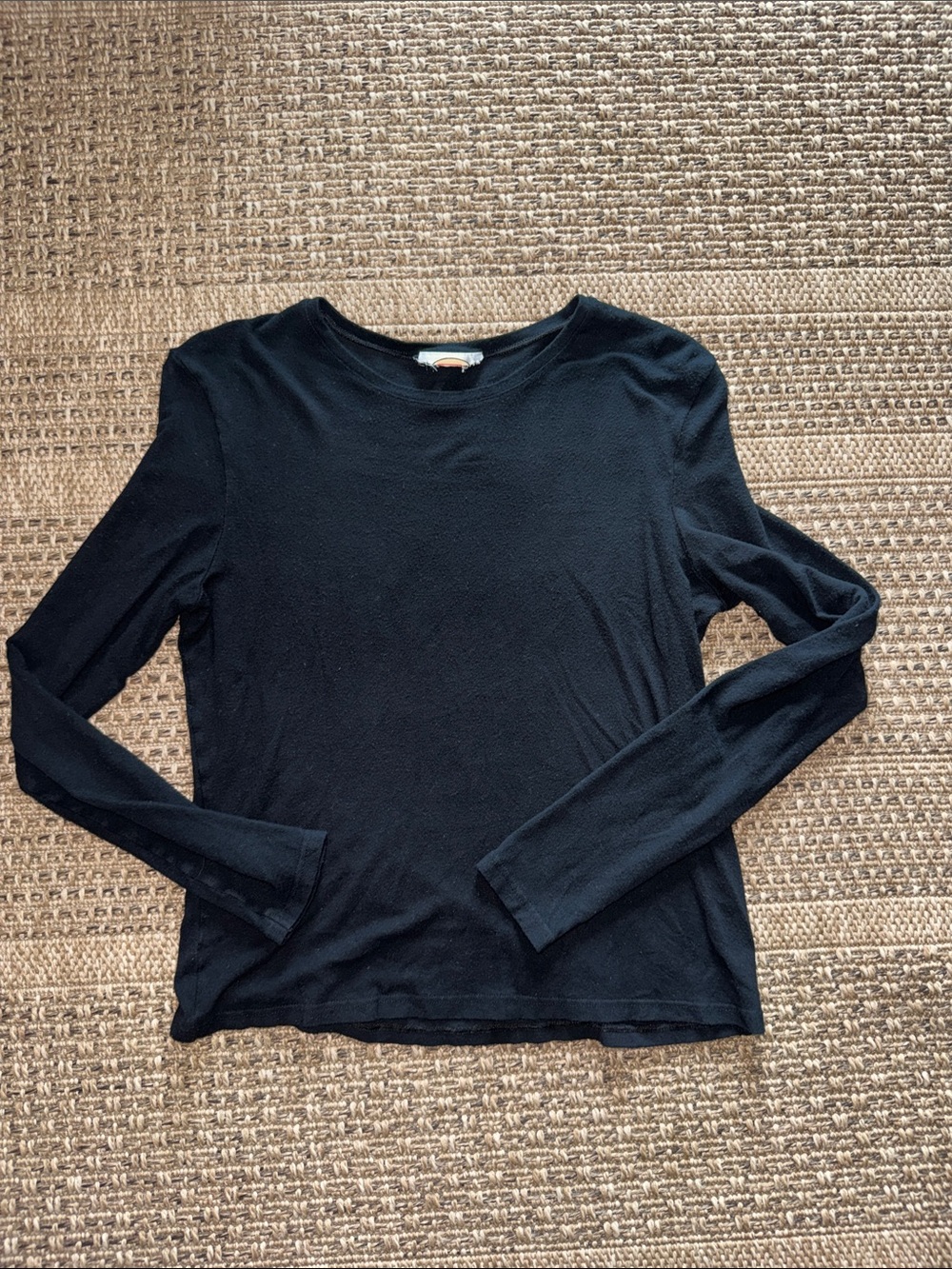 Talbots Classic Black Long-Sleeve Women's Top - Super Soft Crewneck